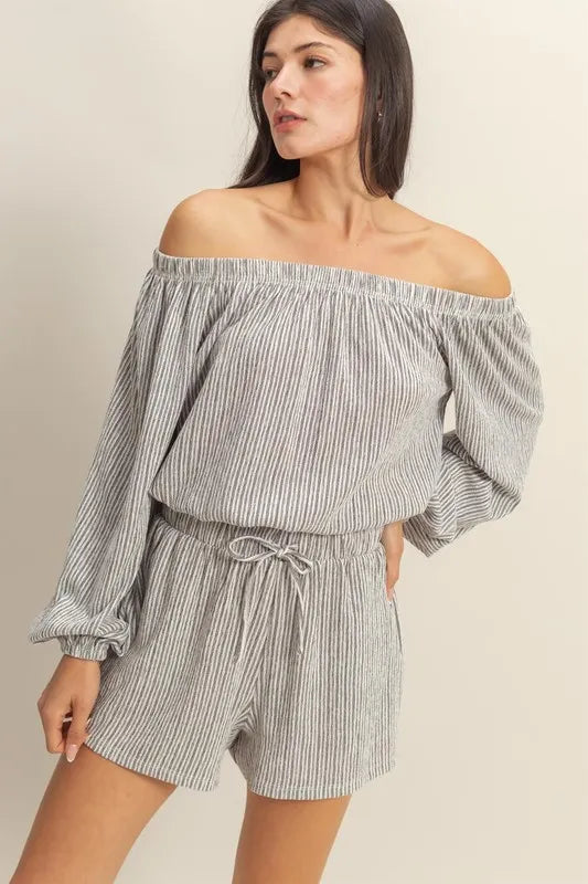 HYFVE Off Shoulder Top and Shorts Set - Fashorio