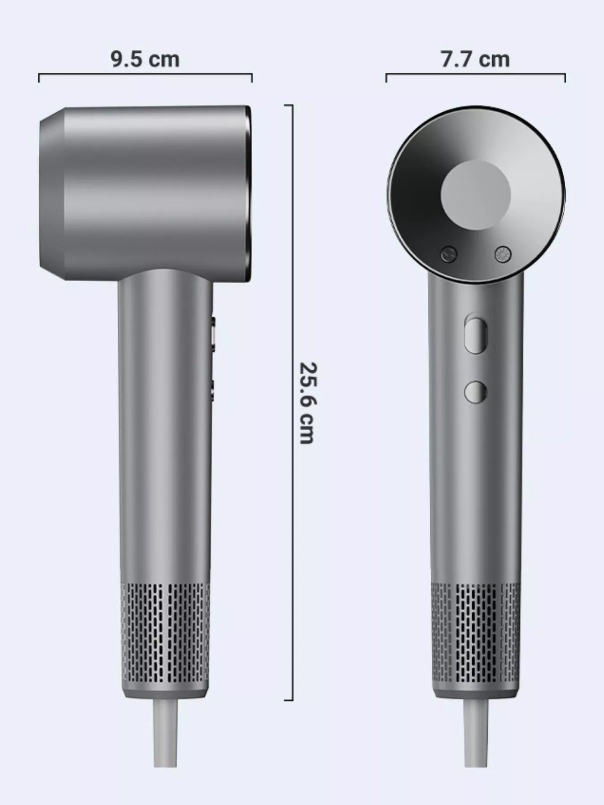 Hair dryer side profile