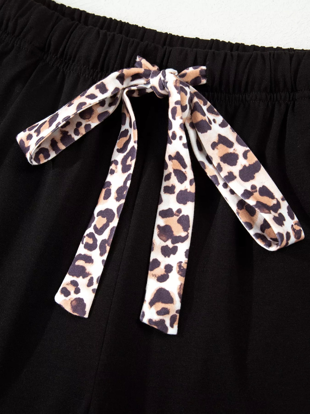 Leopard Patchwork Shirt and Shorts Two Piece Set, view 8