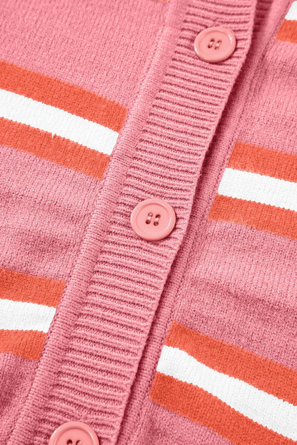 Striped Button Down Long Sleeve Cardigan - Fashorio