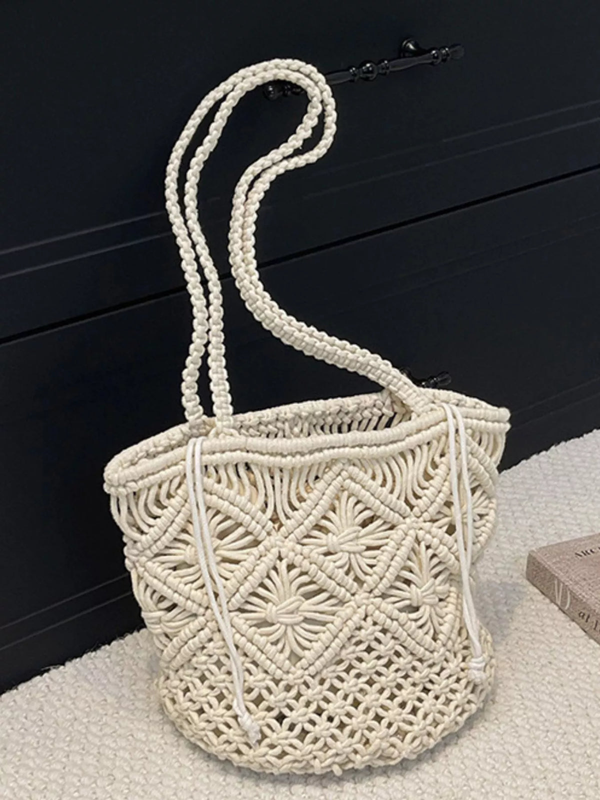 Close up of crochet woven texture