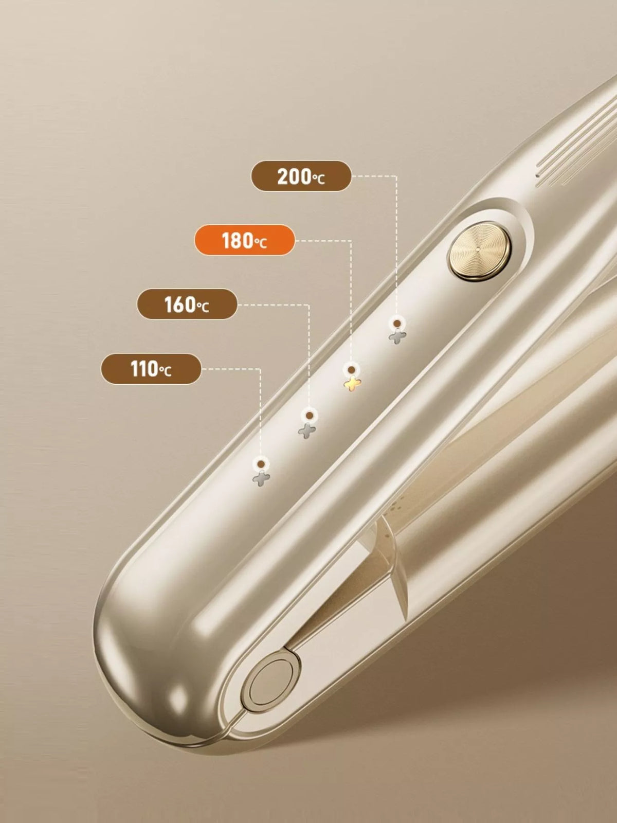 Straightener temperature display detail