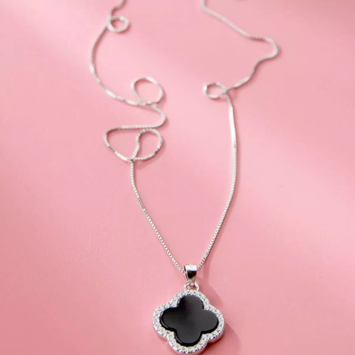 Fine sterling silver chain and clasp detail