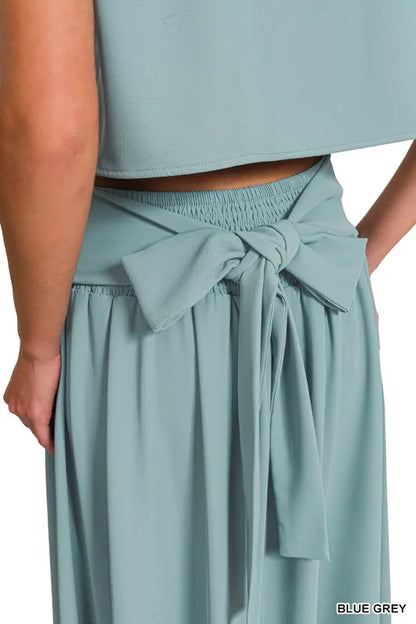 Zenana Heavy Woven Span Crop Tee & Skirt Set - Fashorio