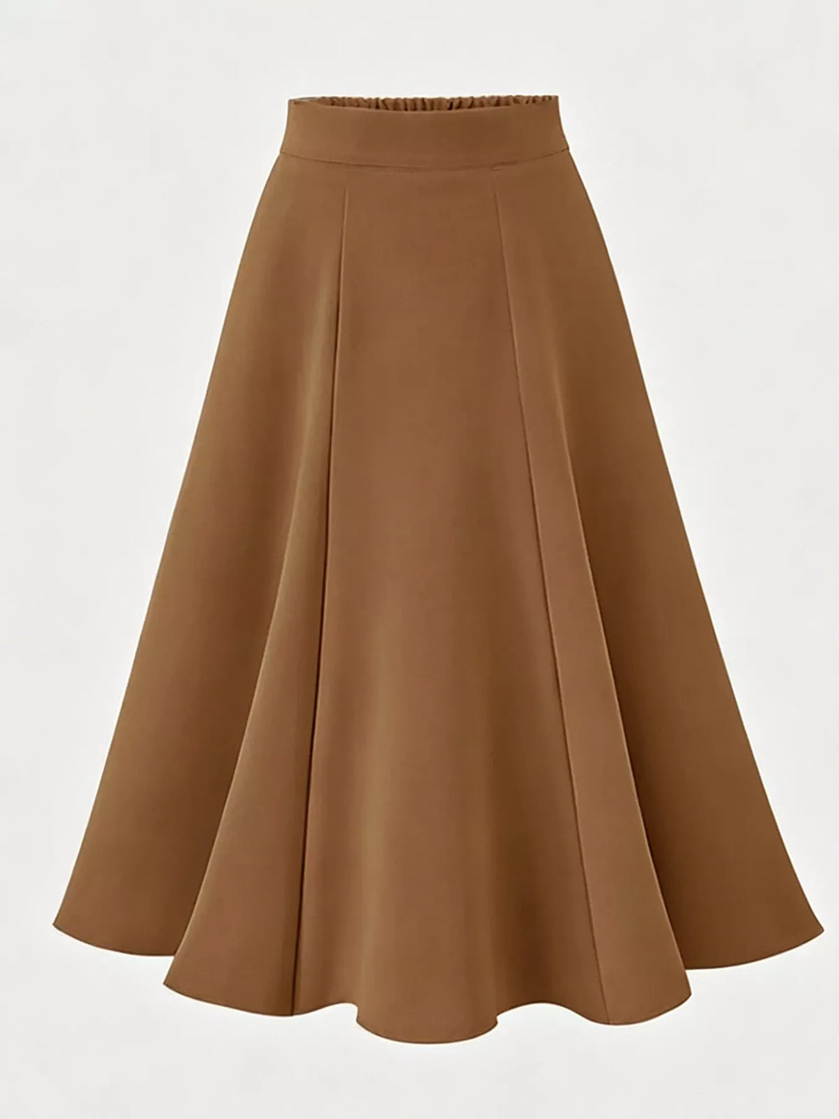 Pleated midi skirt in a brown colourway