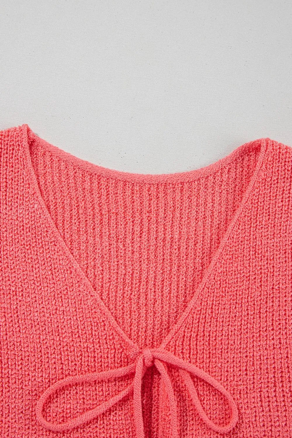 Double Tie V Neck Sweater Vest - Fashorio