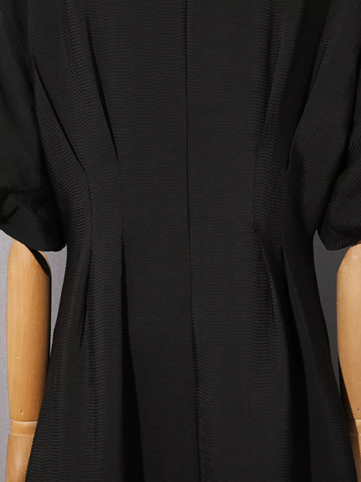 Embellished puff sleeve midi dress back detail