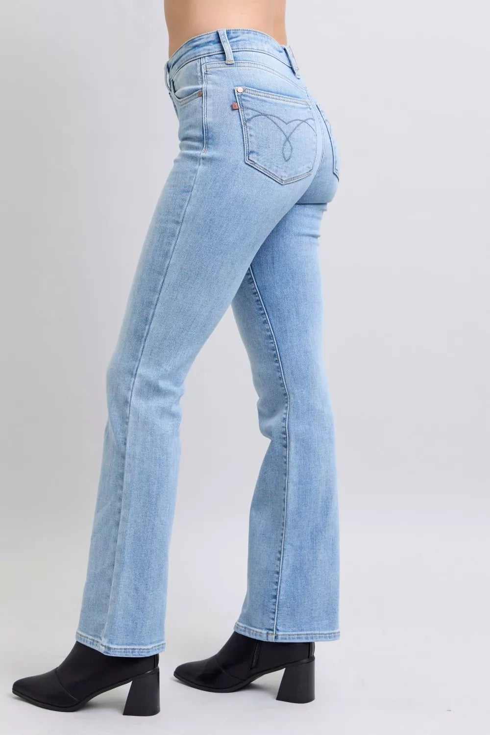 Judy Blue mid rise jeans waistband view