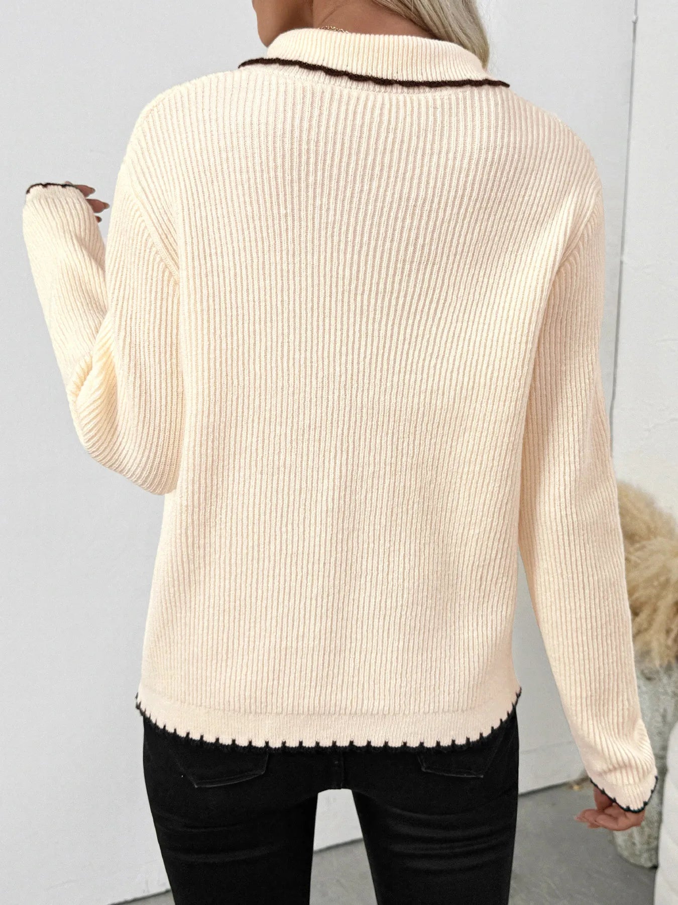 Tie Front Long Sleeve Cardigan - Fashorio