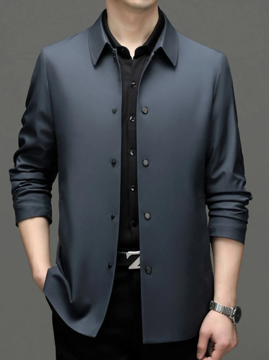 Men's Plus Size Button Up Long Sleeve Jacket - Fashorio
