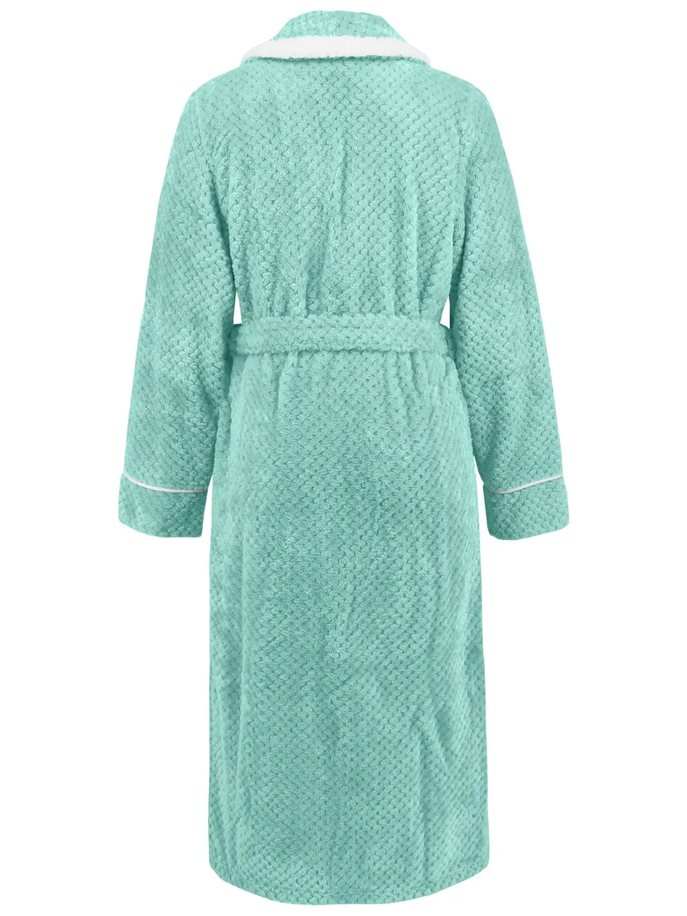 Contrast Trim Tie Waist Lounge Nightgown with Pockets - Fashorio