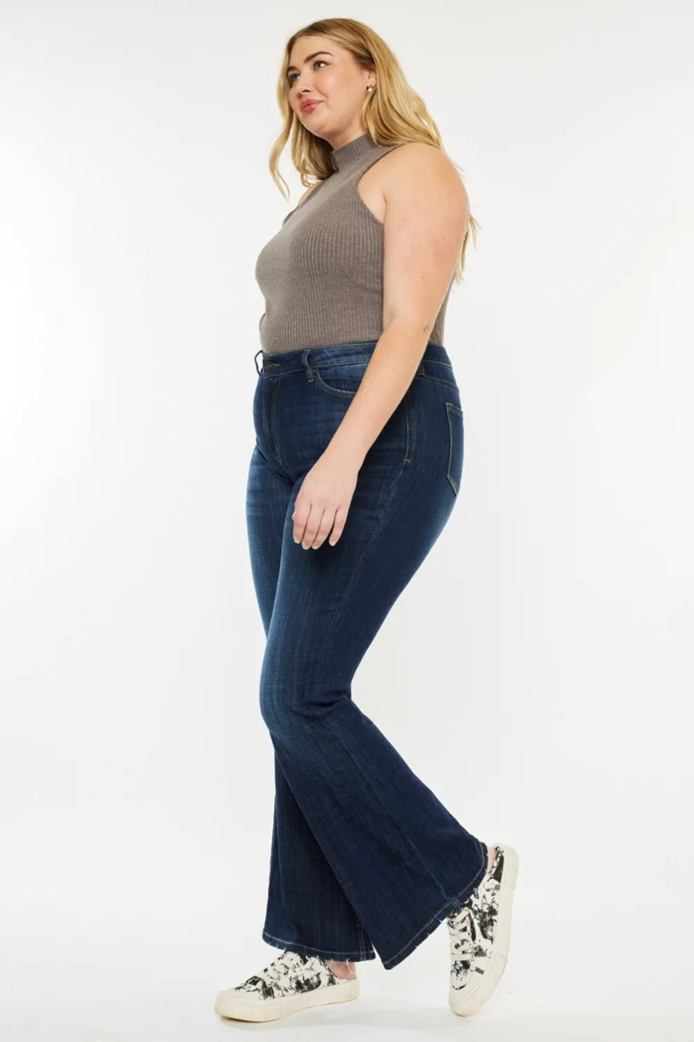 Kancan Full Size Mid Rise Flare Jeans - Fashorio