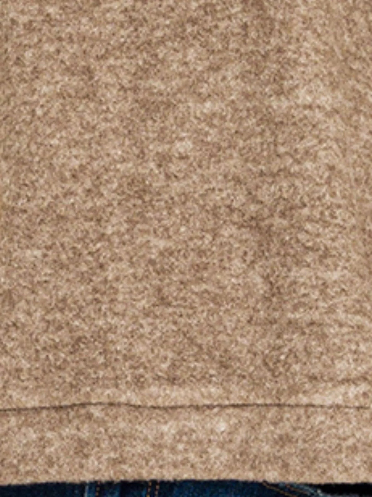 Brushed Melange Hacci Cropped Sweater in Mocha side view