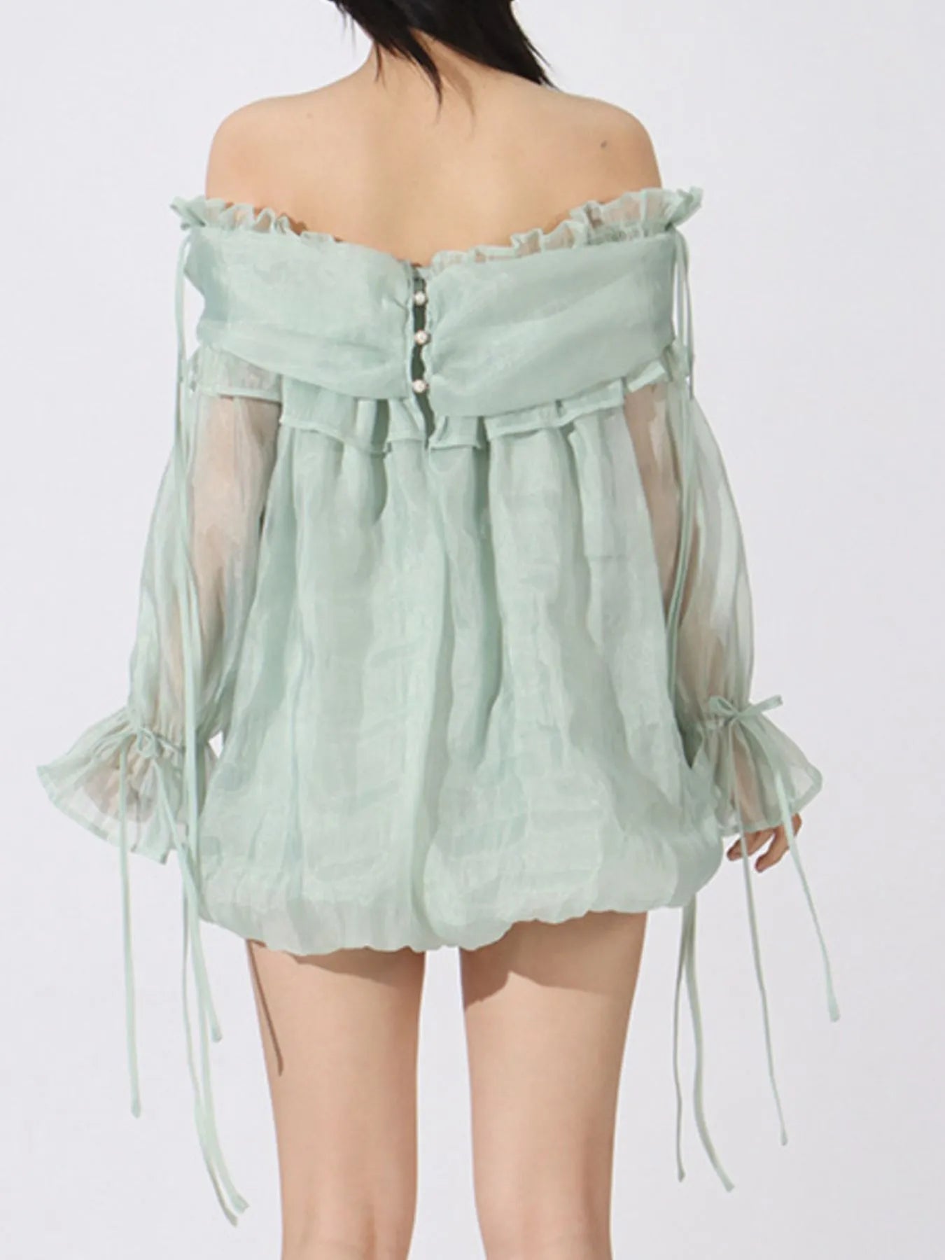 Ruffled Off-Shoulder Flounce Sleeve Blouse - Fashorio