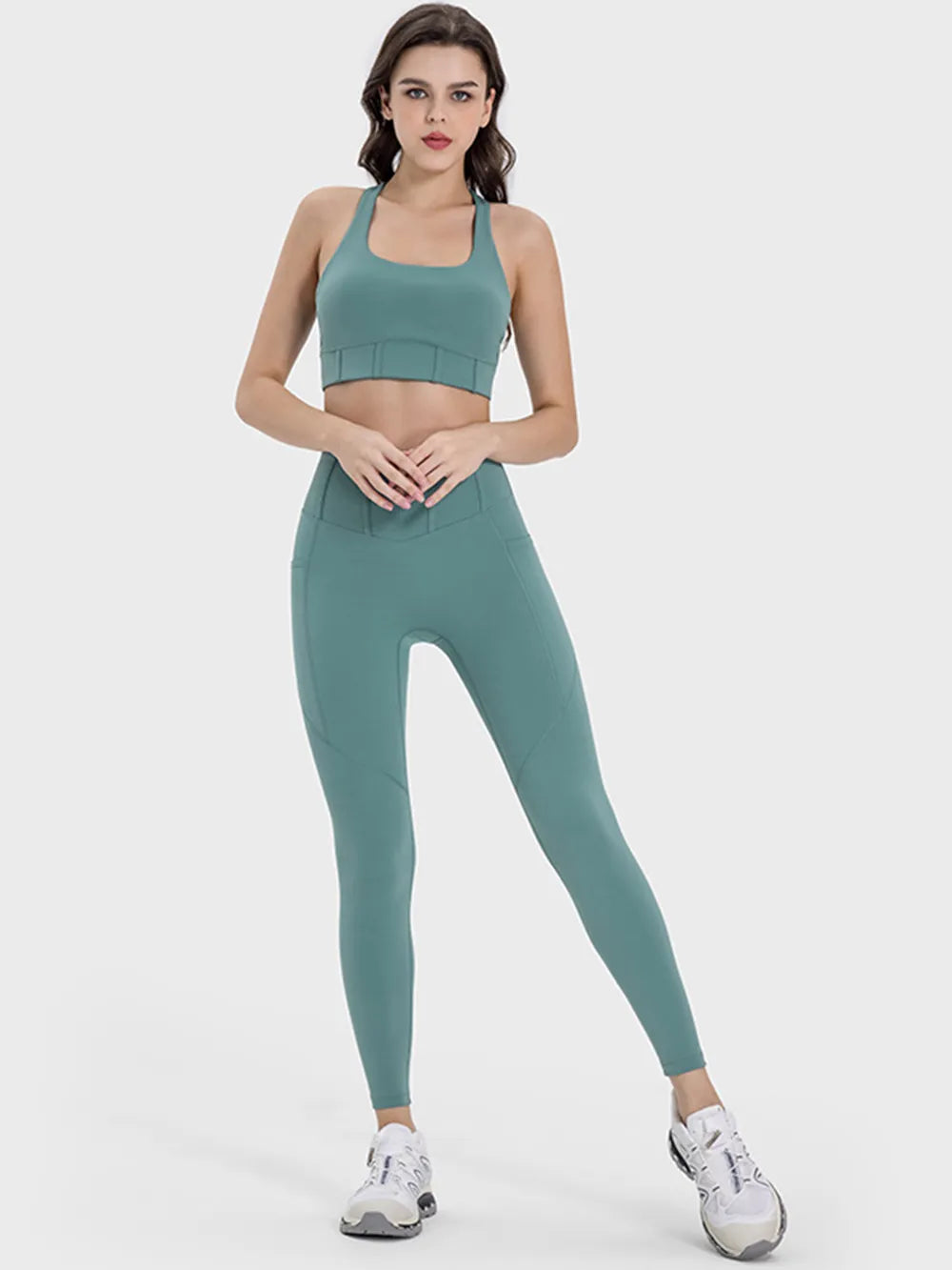 Millennia Square Neck Wide Strap Active Tank - Fashorio