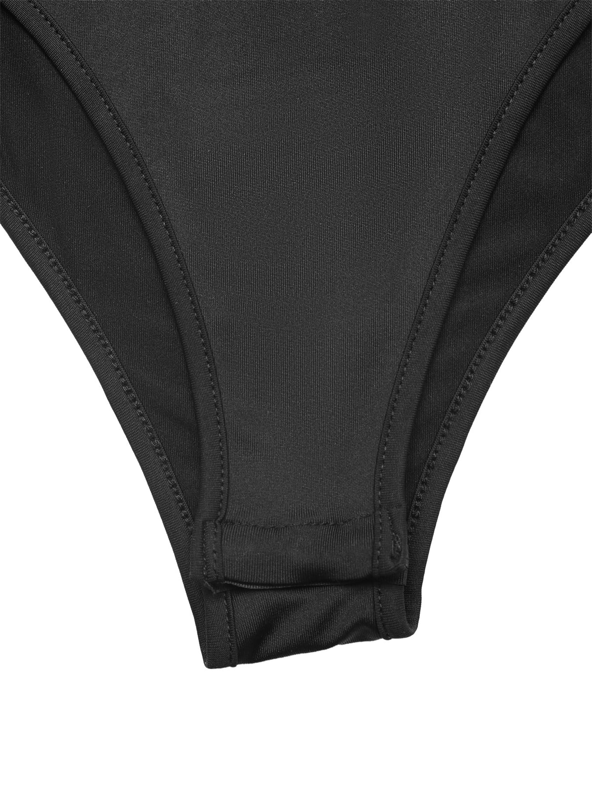 Waist and hip line of the stretchy lace bodysuit