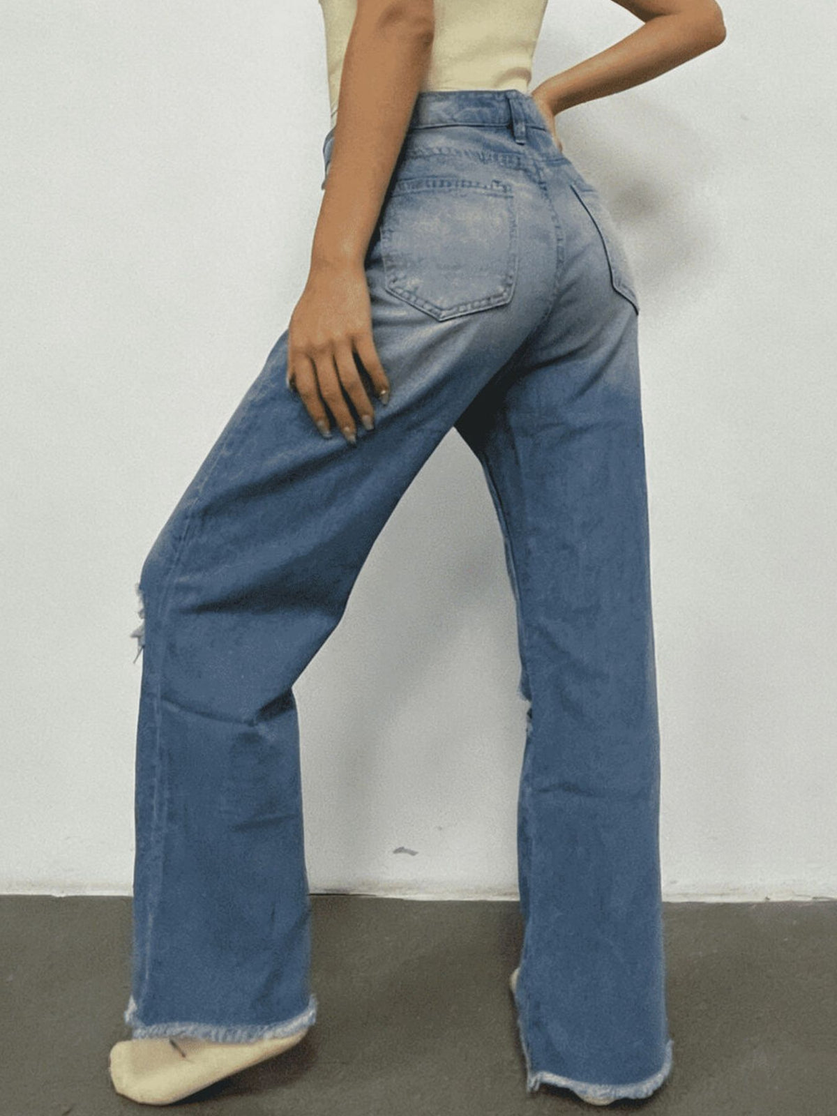 Womens bootcut denim back view