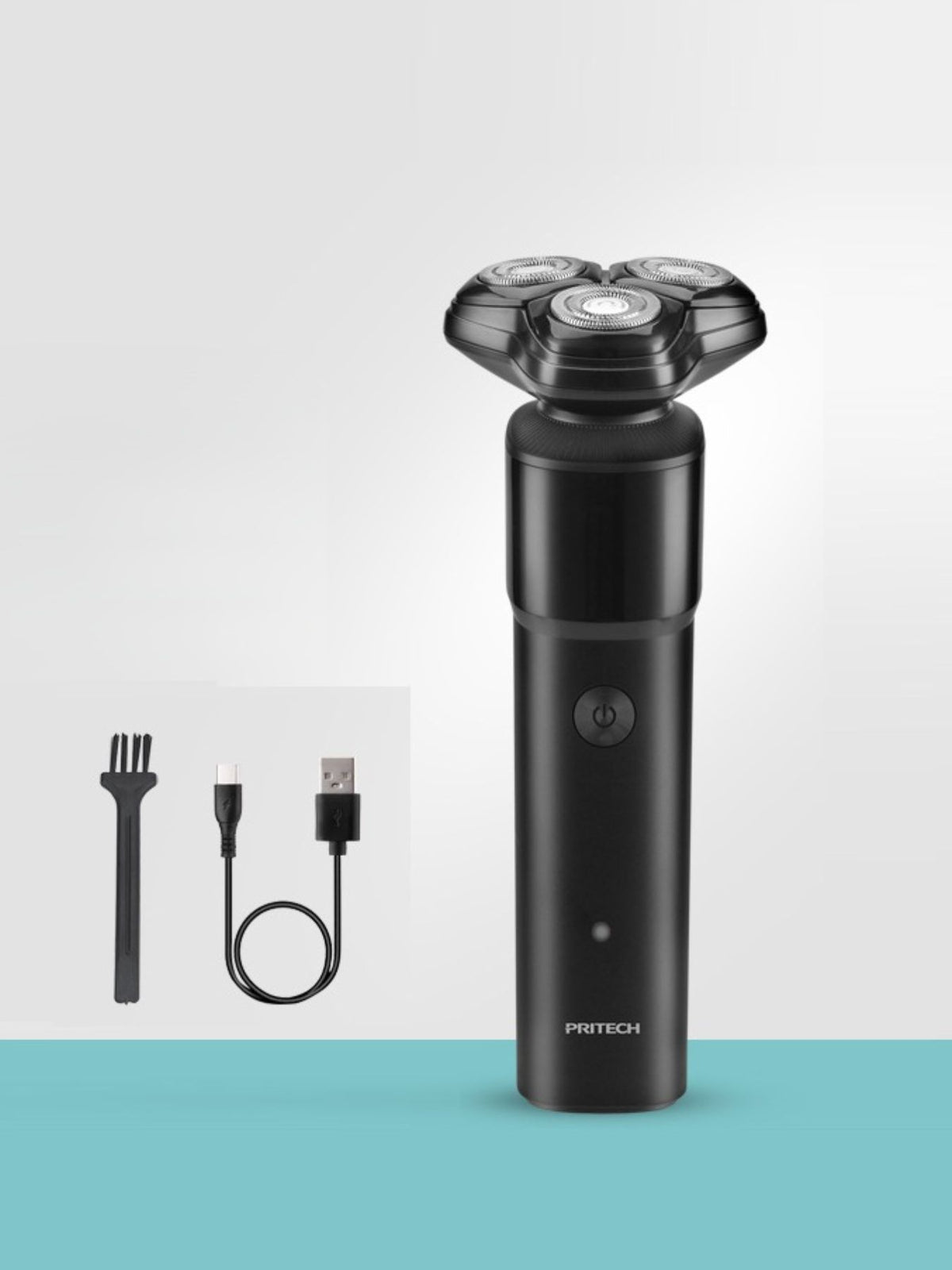 Cordless rotary shaver grip detail