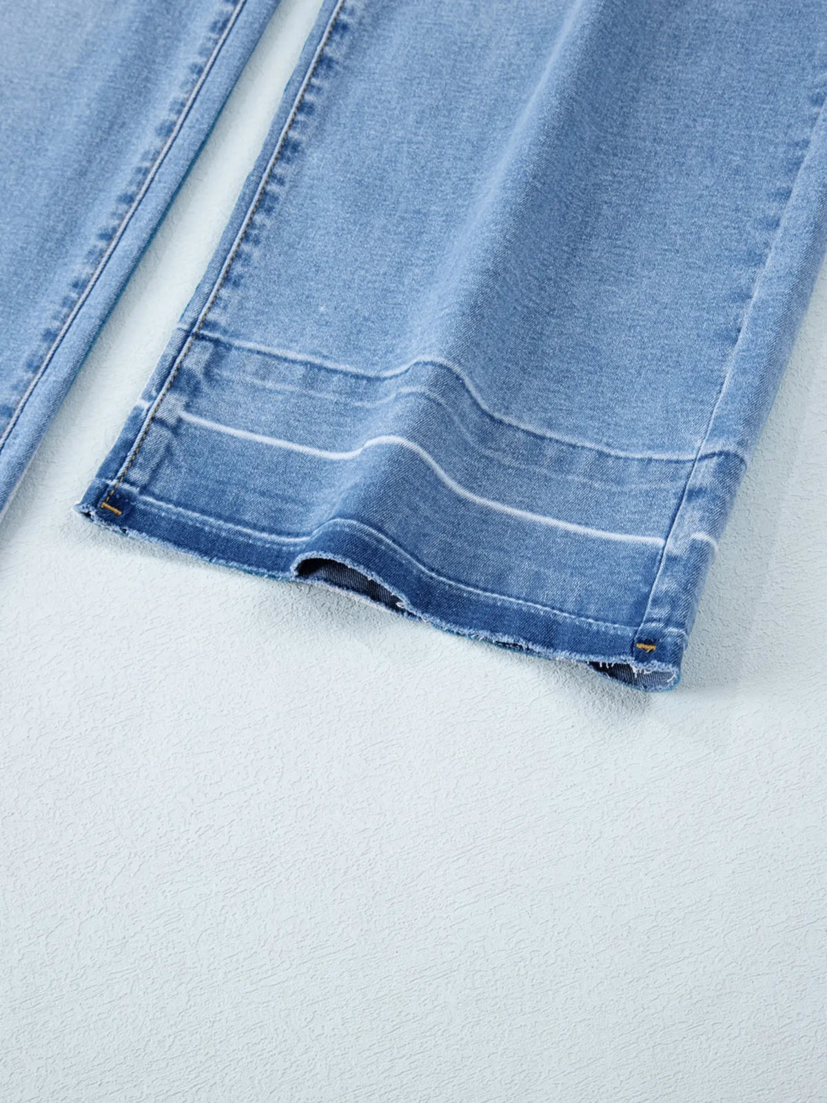 Close up of denim wash finish