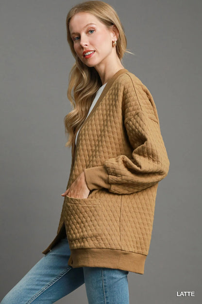 Umgee Button-Up Jacquard Cardigan - Fashorio