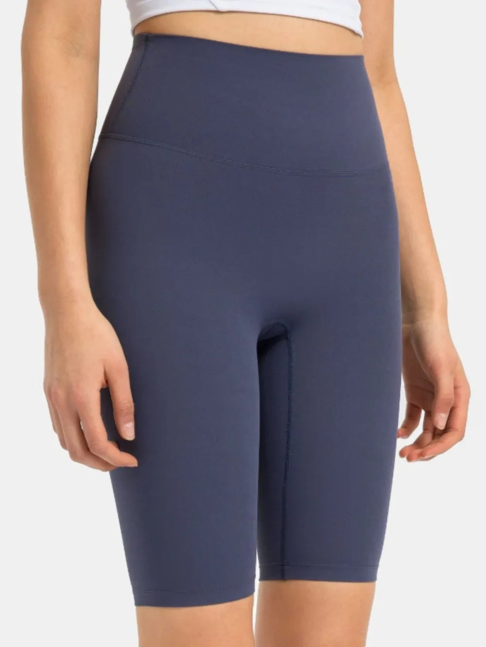 high rise wide waistband active shorts detail view 22