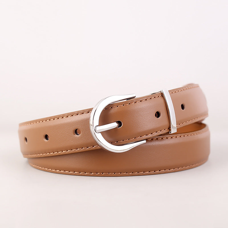 Belt in coffee brown flat lay detail
