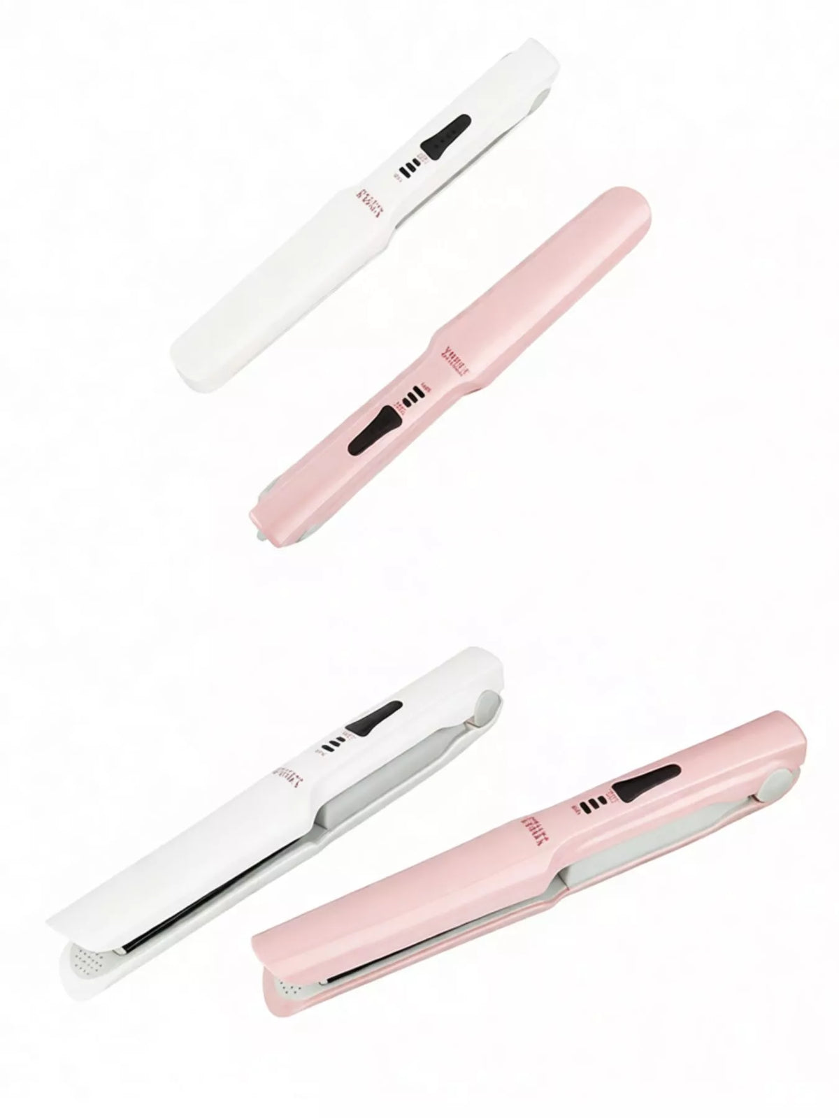 Hair straightener heated plates close up