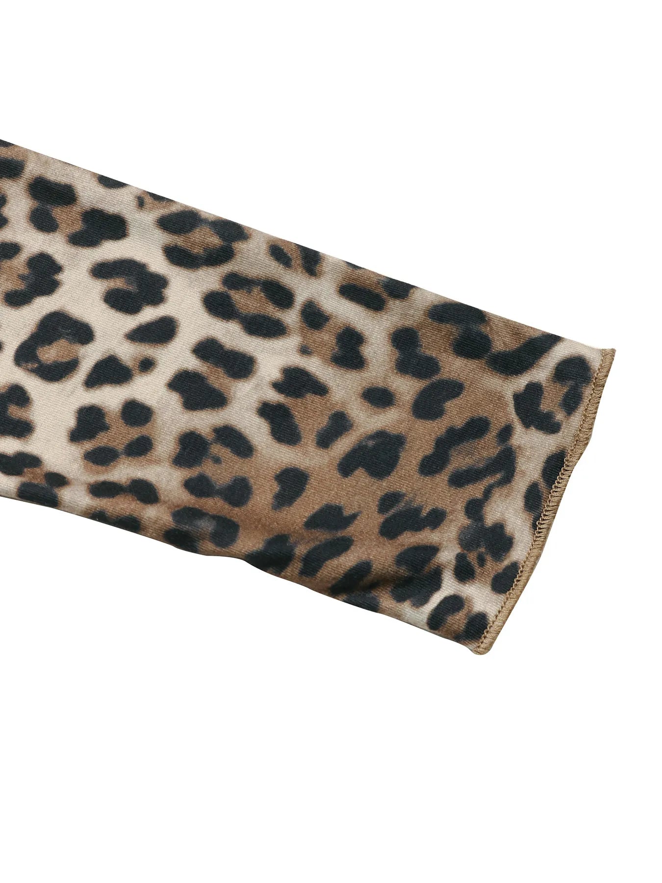 Leopard Print Long Sleeve Fitted T-Shirt - Fashorio