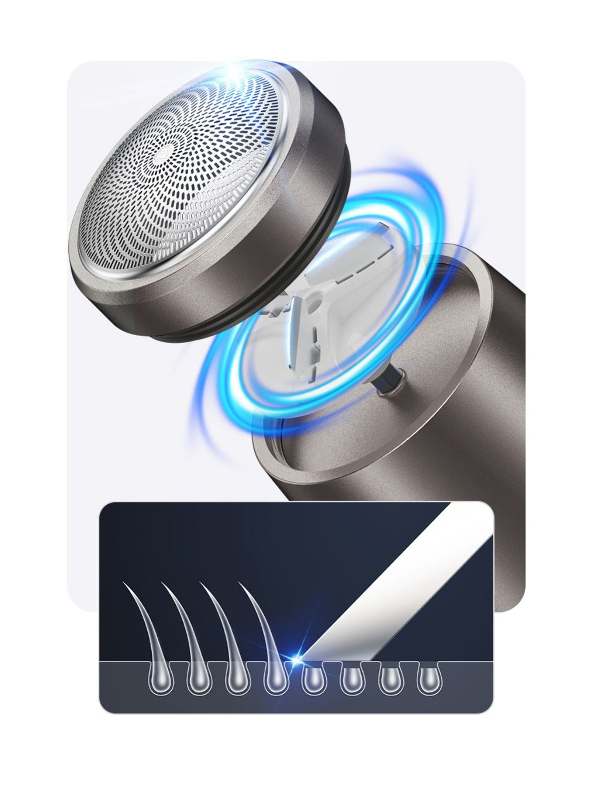 Portable shaver held in hand