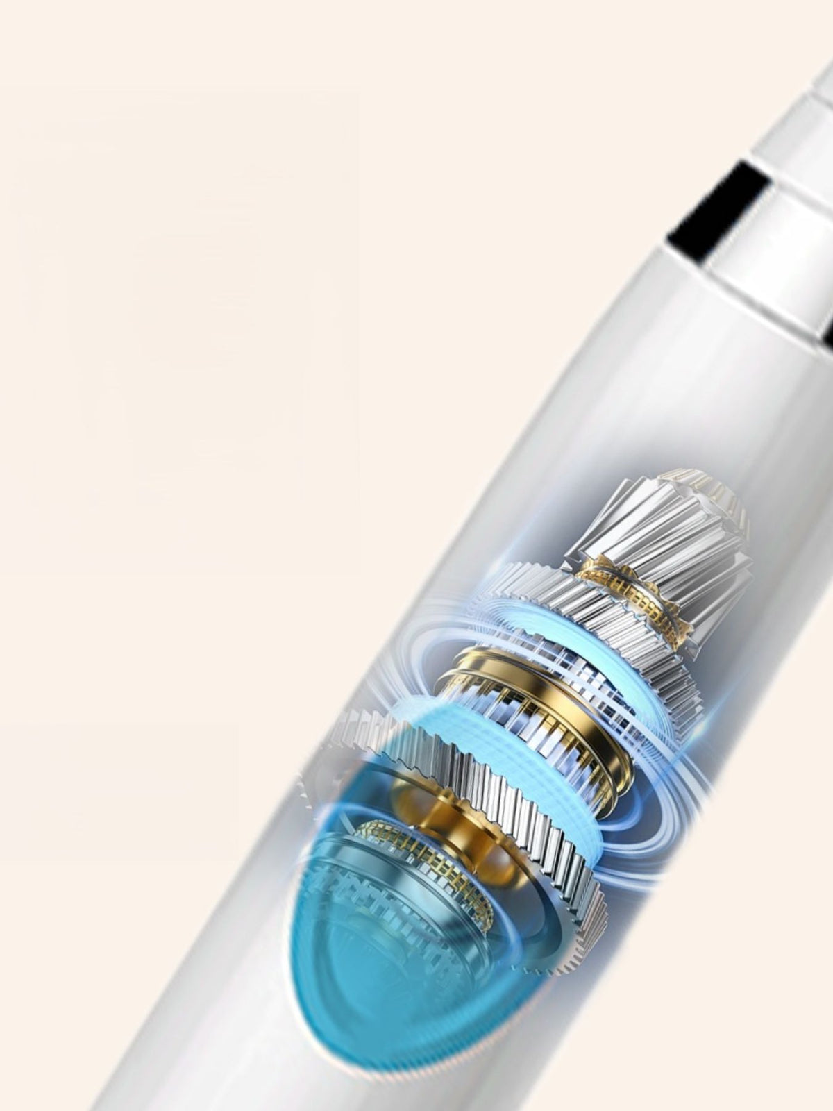 Waterproof toothbrush side profile