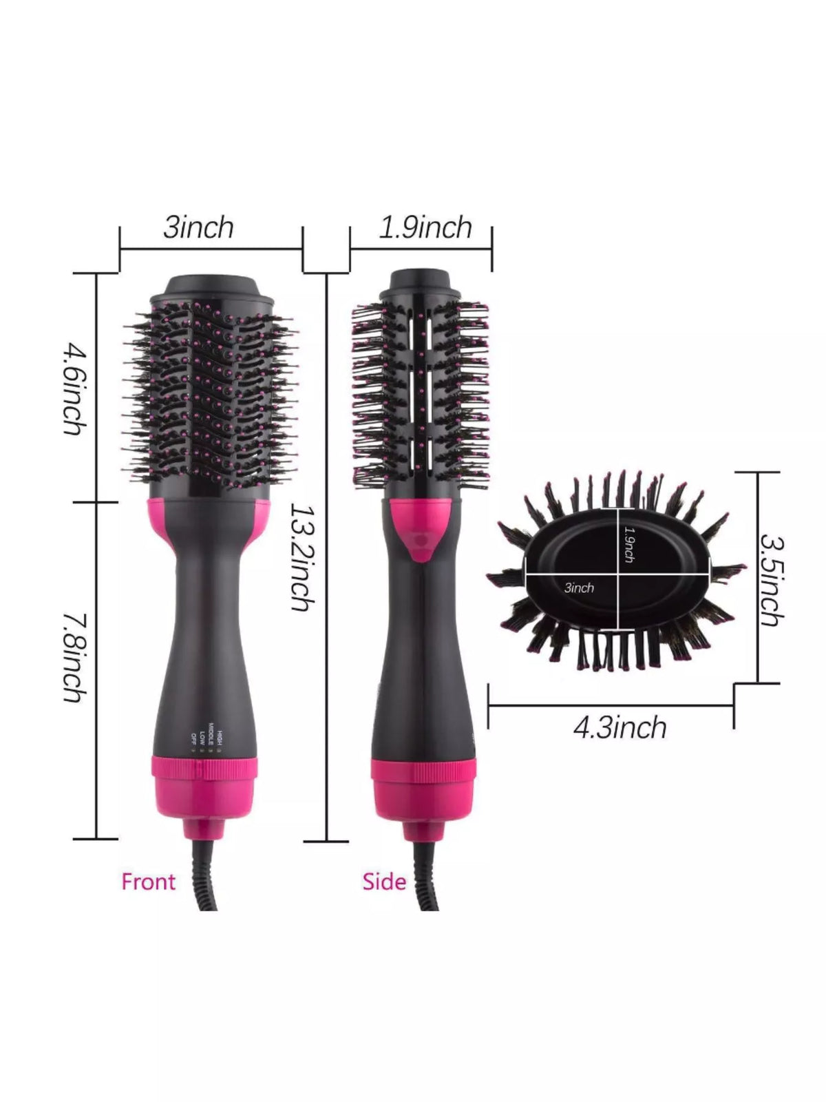 Fast heating hot air brush packaging view