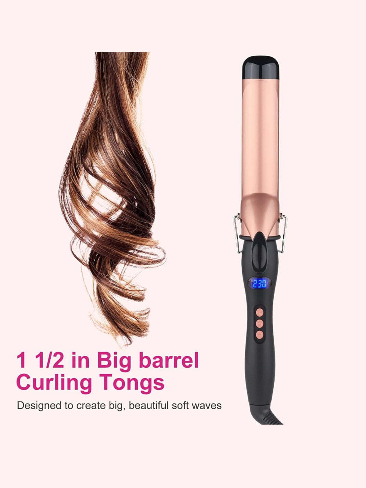 Curling iron side profile