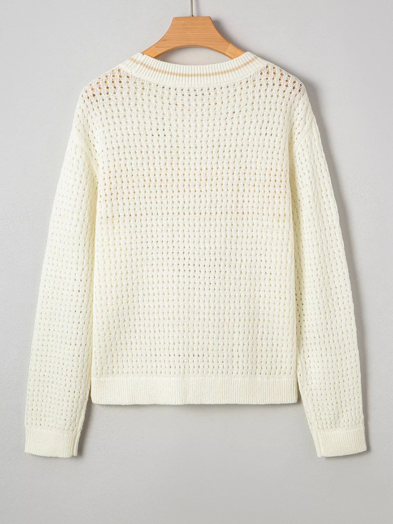 BEACH Hollow Out Knitted Lightweight Dolman Sweater - Fashorio