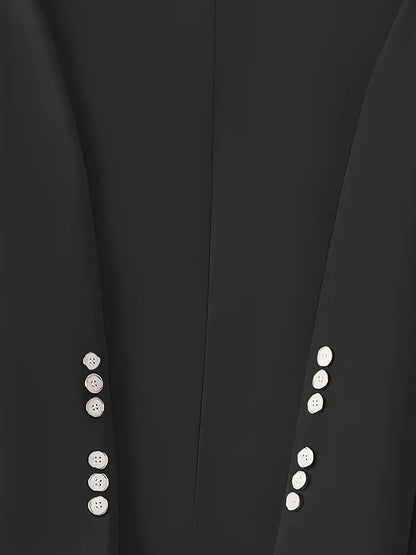 Single-Button Long Sleeve Blazer - Fashorio