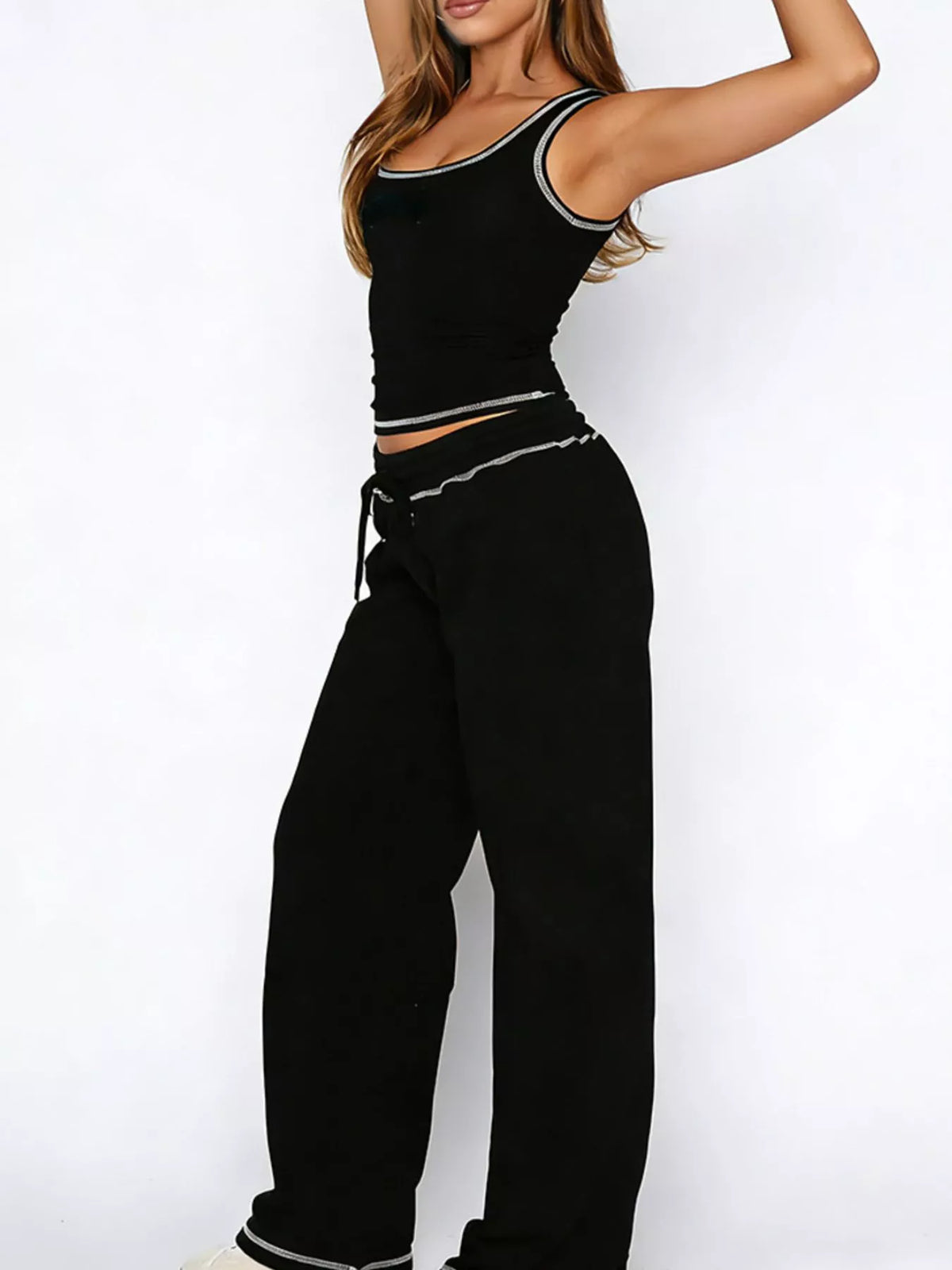 Coordinated tank and pants set full length styling