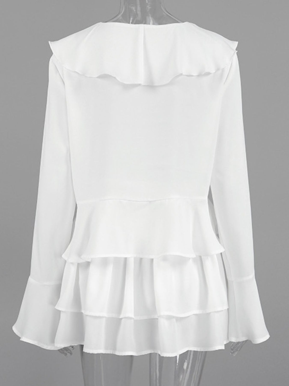 White ruffle two piece set styled look