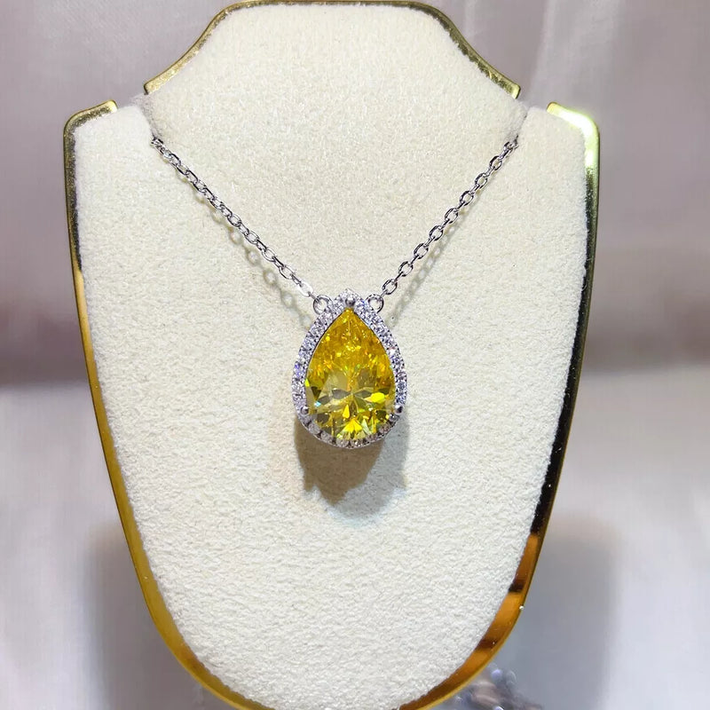 Moissanite pendant necklace in sterling silver