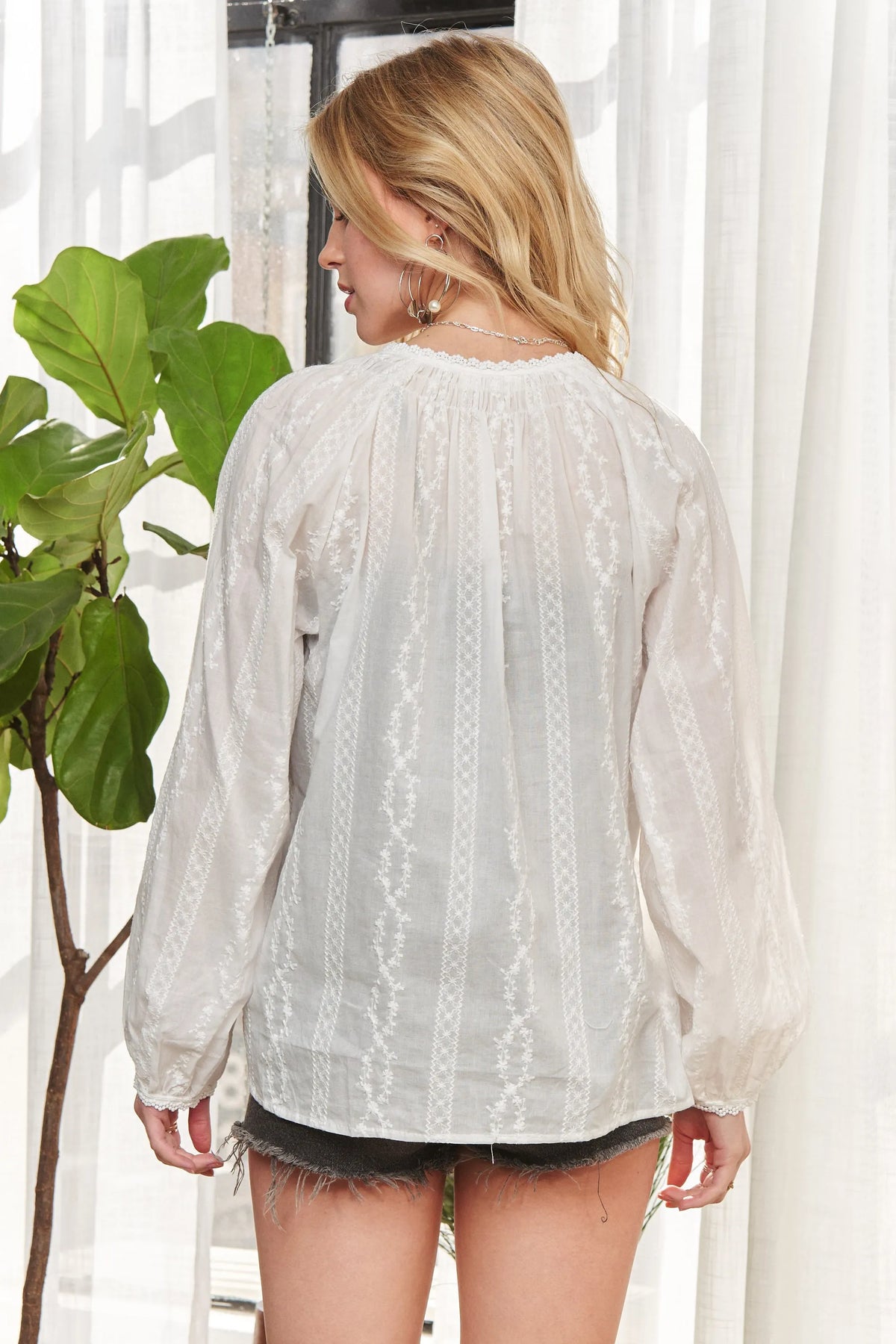 Cotton peasant top full length look