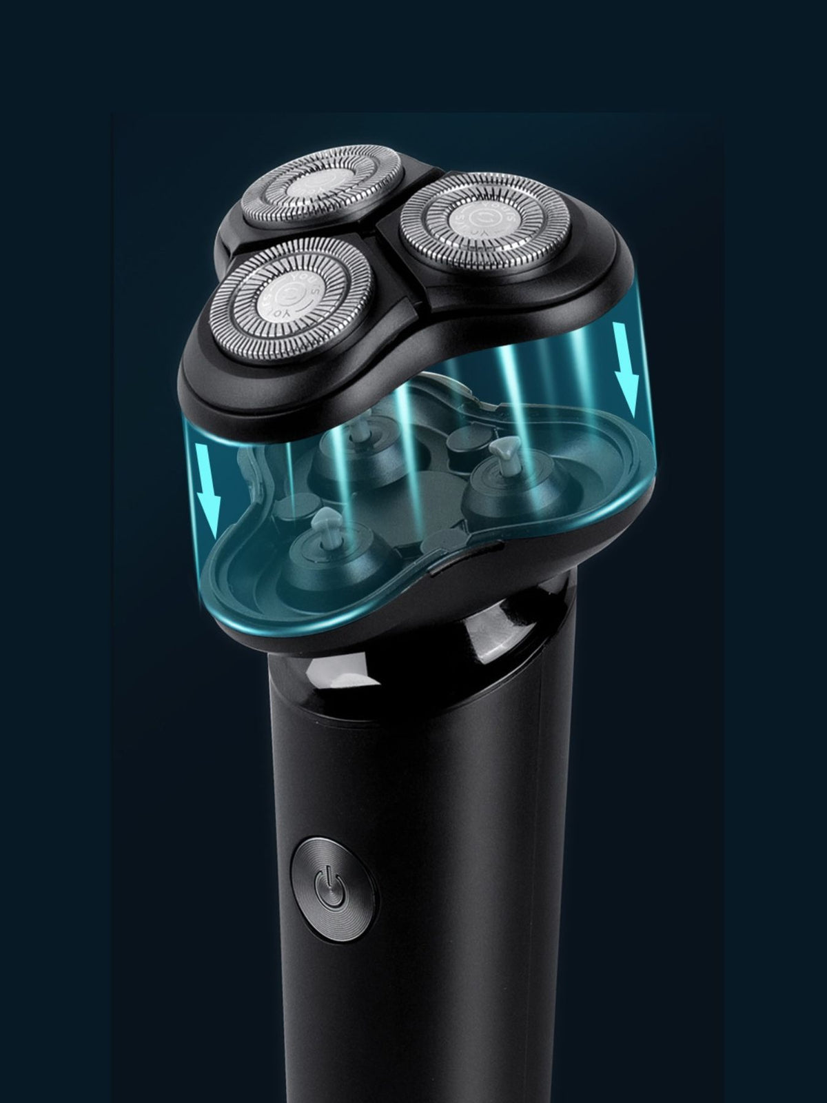 Electric shaver held in hand