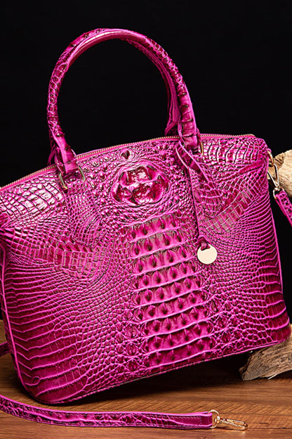 PU Leather Handbag Cerise One Size - Fashorio