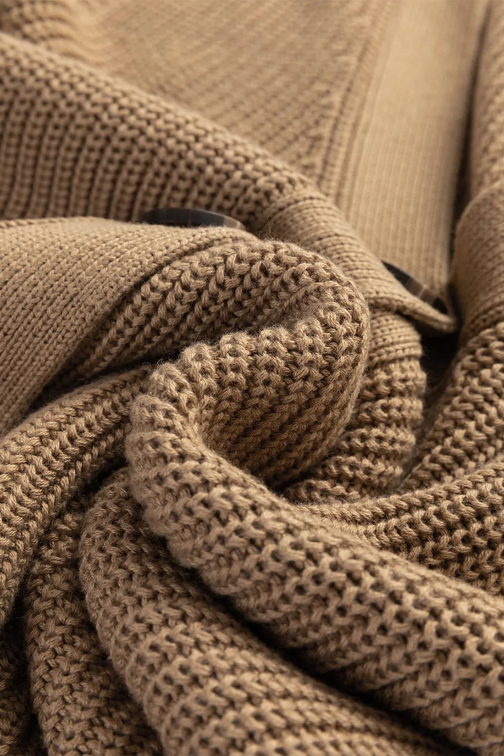 Button Up V Neck Sweater Vest in Camel view 9