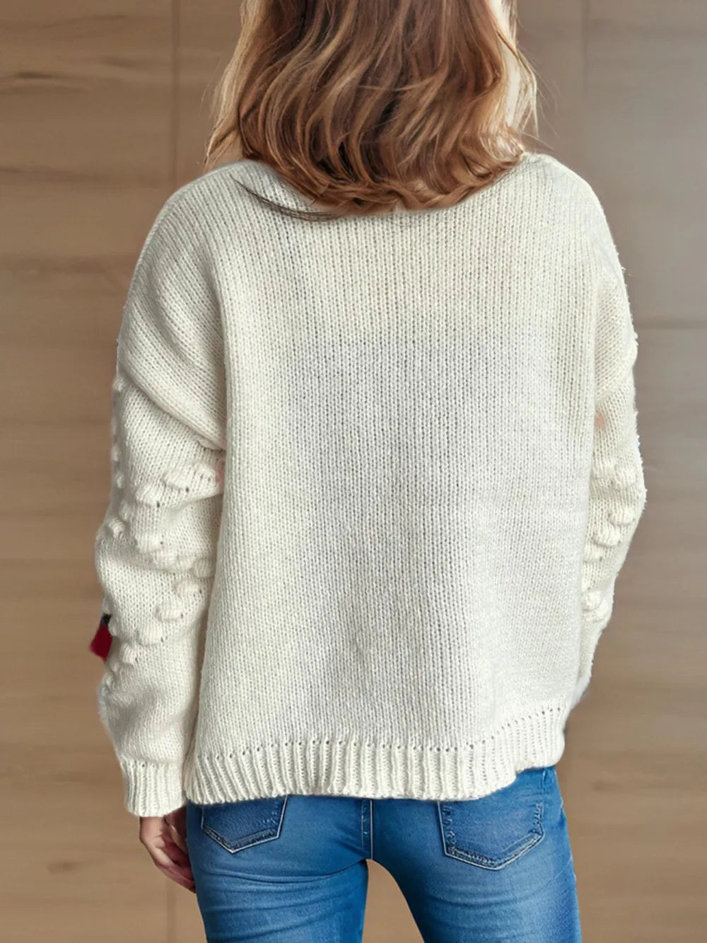 Flower Button Down V-Neck Long Sleeve Cardigan - Fashorio