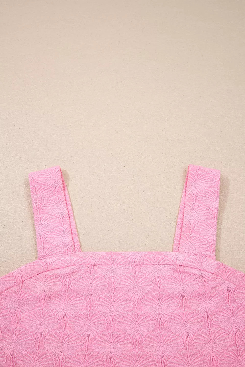 Pink square neck tank back view