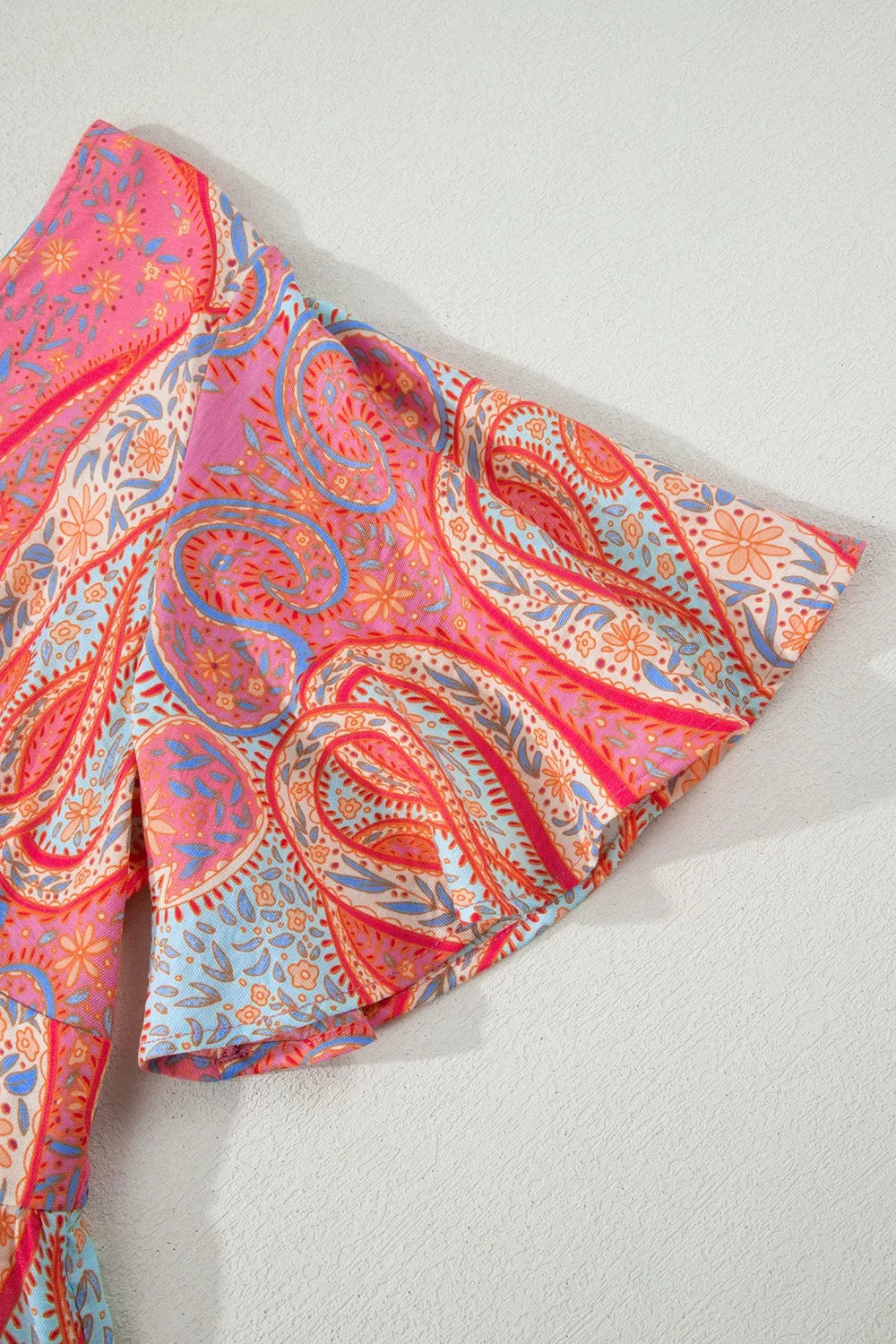 Full length view of the paisley print boho dress
