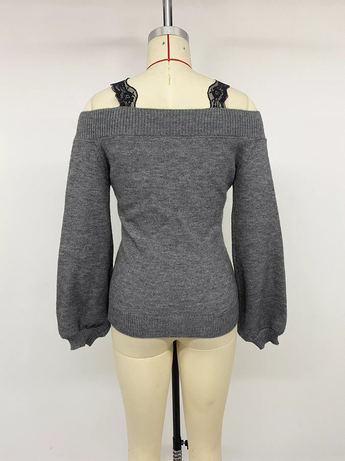 Lace Trim Off Shoulder Sweater view 8
