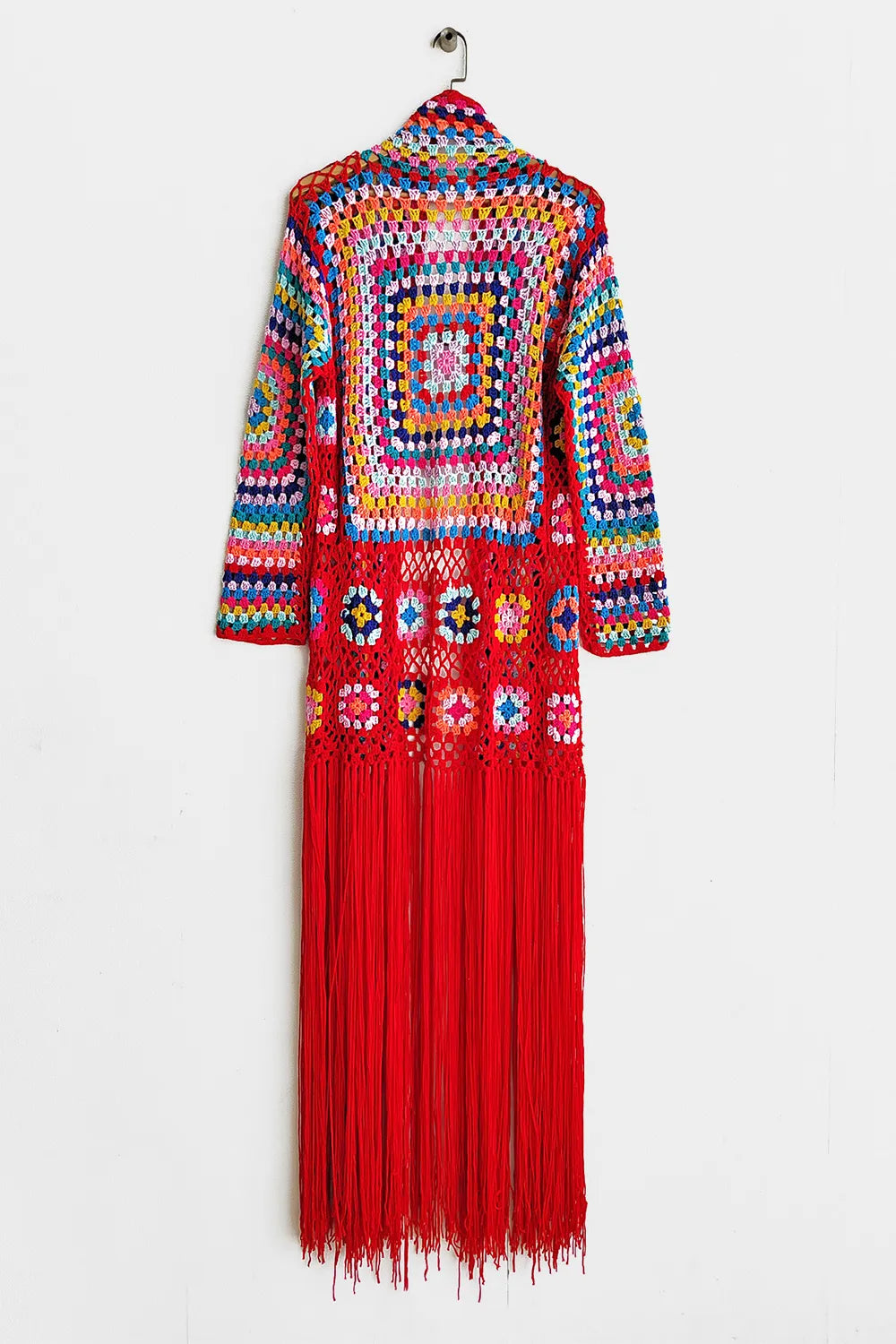 Fringe duster cardigan side view