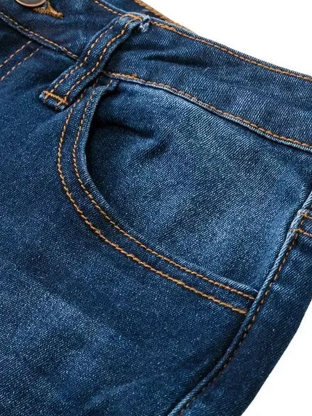 Flare jeans raw hem detail