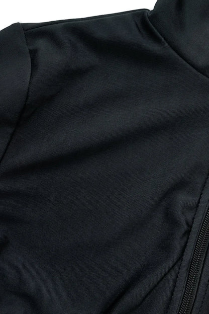 Zip Up Long Sleeve One-Piece Swimwear - Fashorio