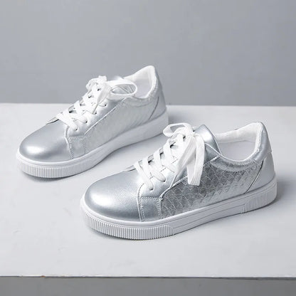 Round Toe Lace Up Sneakers - Fashorio