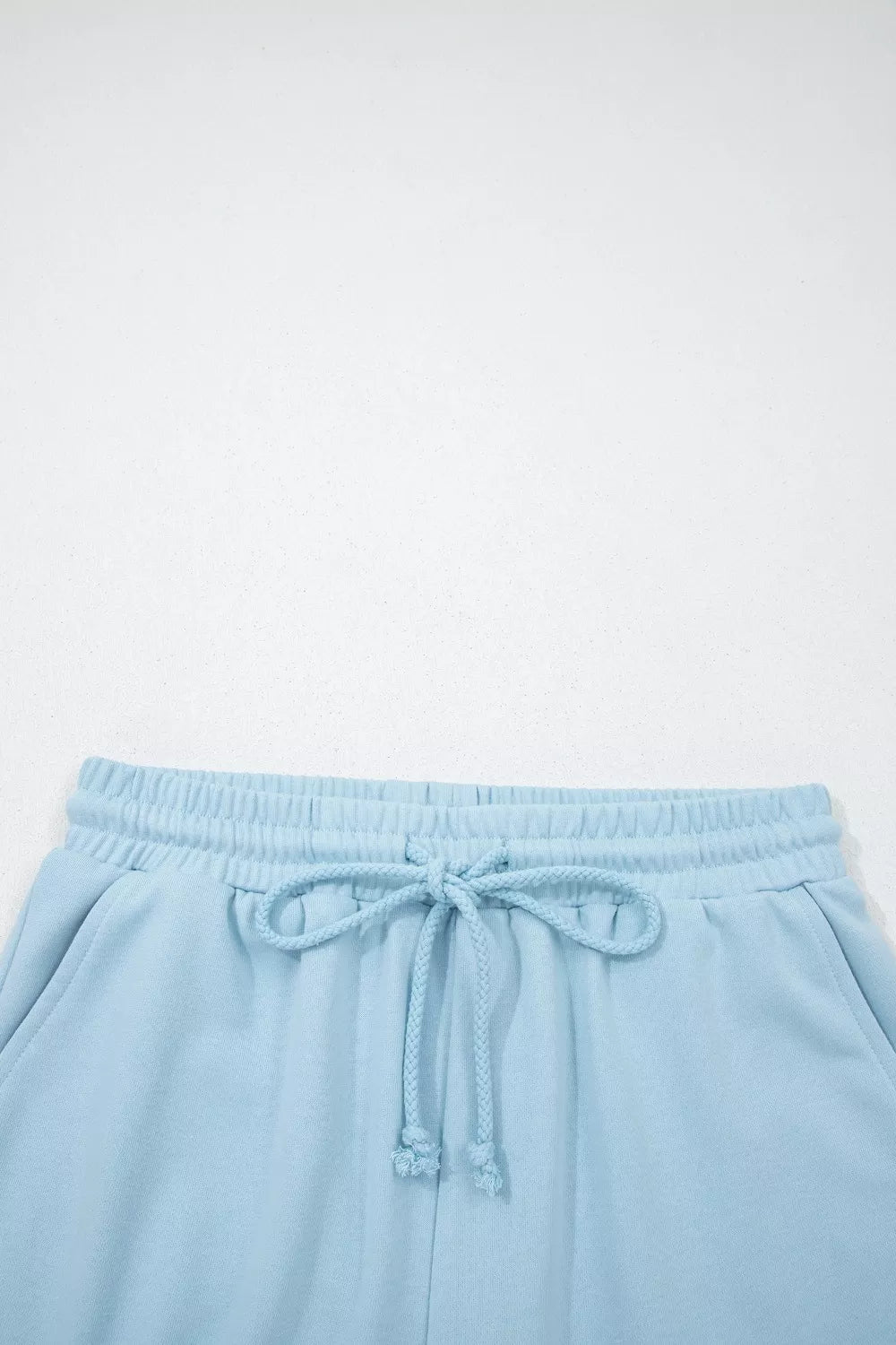 Solid Loose Tee and Drawstring Shorts Two Piece Set, view 6